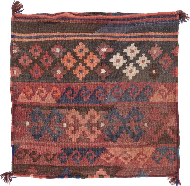 Afghanska mattan Kilim Afghan Kuddfodral 60x60 60x60, Persisk matta Knuten för hand