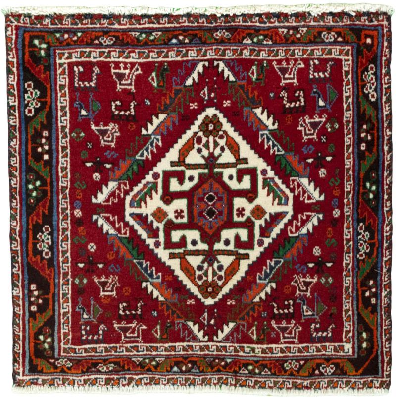 Tapis persan Shiraz 61x63 61x63, Tapis persan Noué à la main