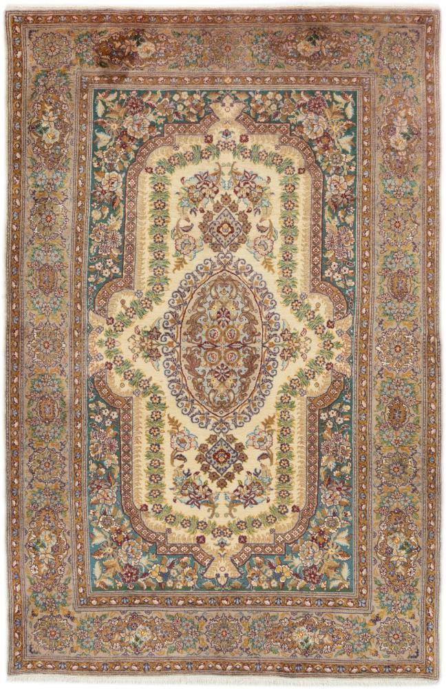 Tapis persan Ghom Kork 218x141 218x141, Tapis persan Noué à la main