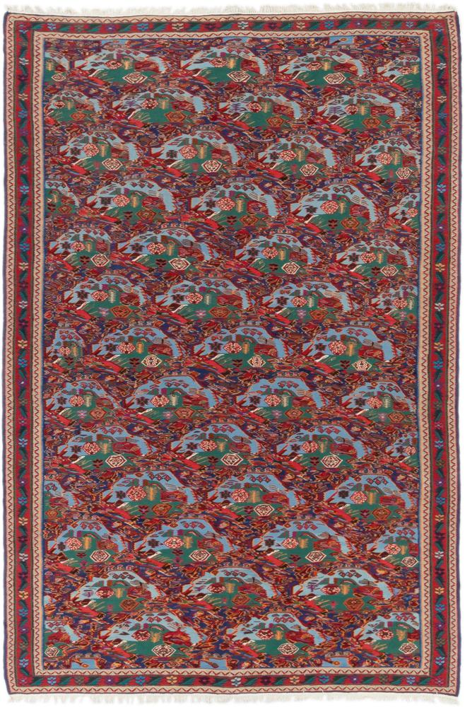 Tapete persa Kilim Fars Senneh 301x199 301x199, Tapete persa Atado à mão