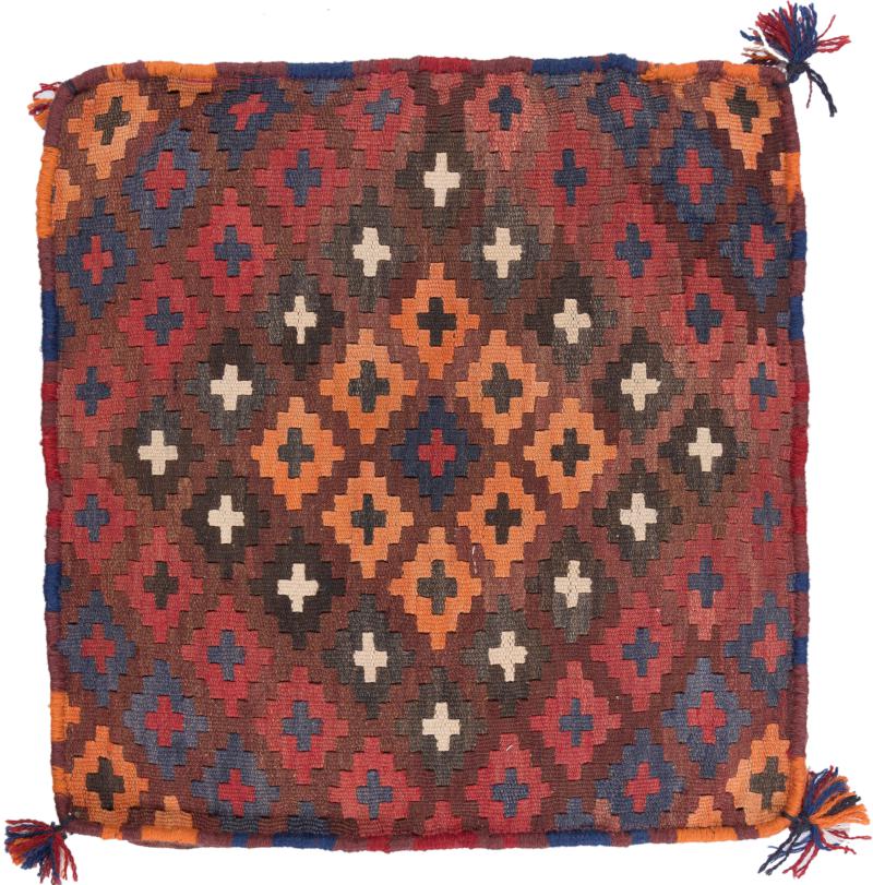 Afghan rug Kilim Afghan Cushion Cover 40x40 40x40, Persian Rug Knotted by hand