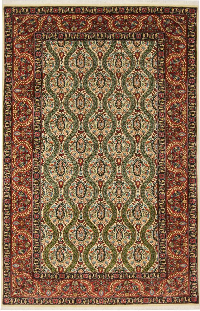 Persian Rug Qum 211x136 211x136, Persian Rug Knotted by hand