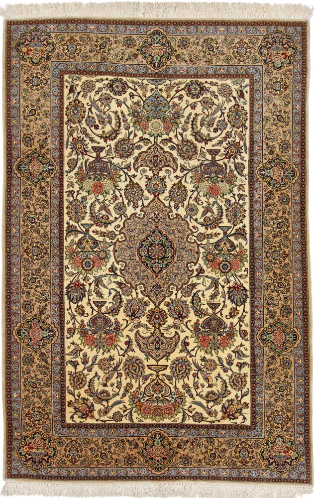 Tappeto persiano Isfahan Ordito in Seta 229x142 229x142, Tappeto persiano Annodato a mano