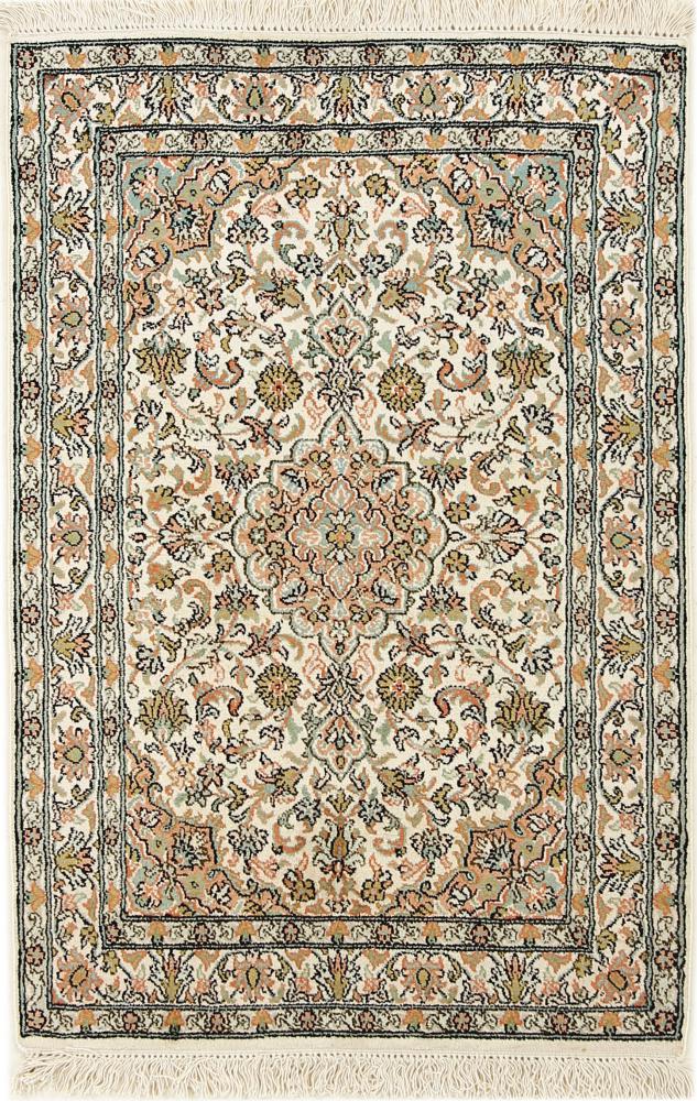 Indischer Teppich Kaschmir Seide 3'1"x2'0" 3'1"x2'0", Perserteppich Handgeknüpft