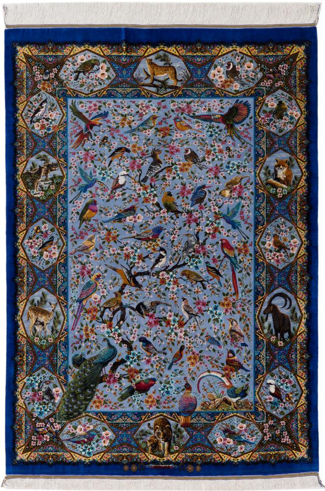 Perzsa szőnyeg Ghom Selyem Signed Persian 207x146 207x146, Perzsa szőnyeg Kézzel csomózva