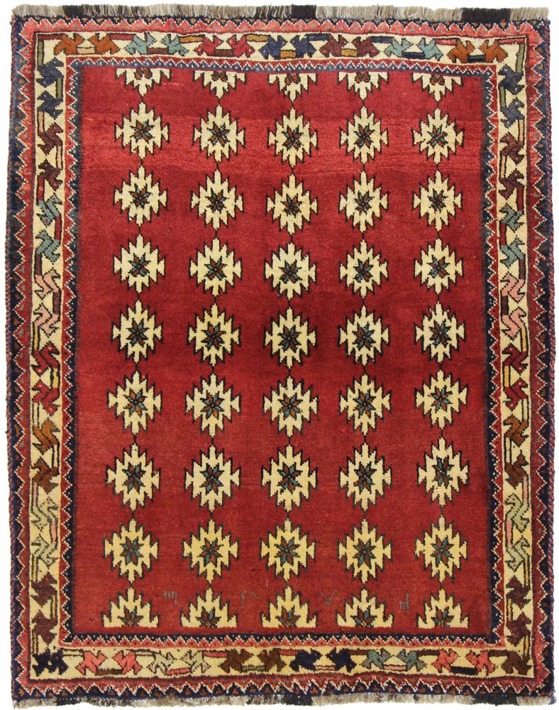 Tapete persa Ghashghai 144x118 144x118, Tapete persa Atado à mão