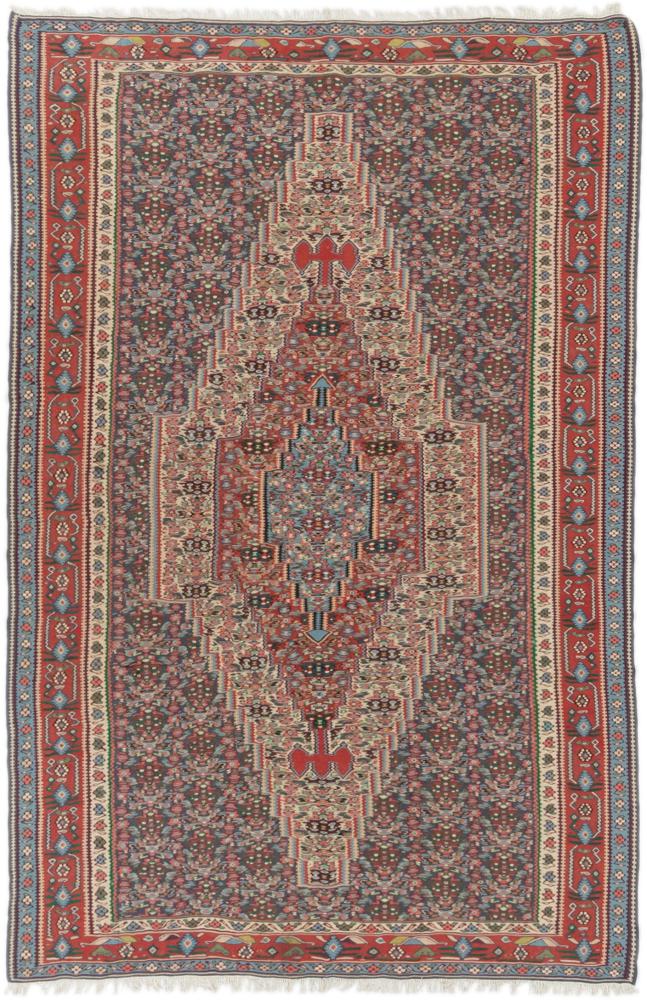 Tapete persa Kilim Fars Senneh 282x181 282x181, Tapete persa Atado à mão