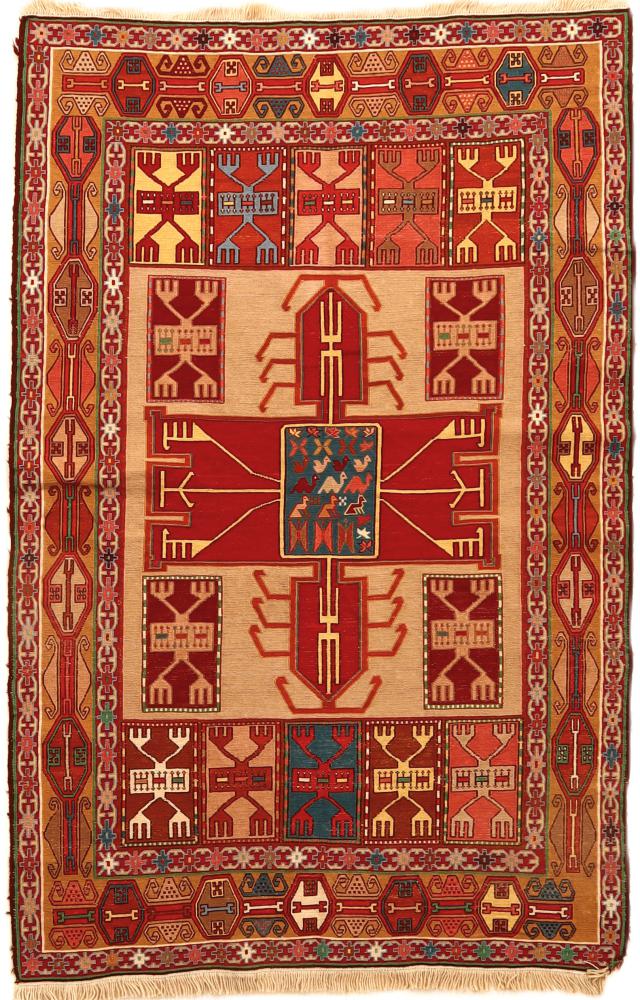Persisk teppe Kelim Fars 188x124 188x124, Persisk teppe Handwoven 