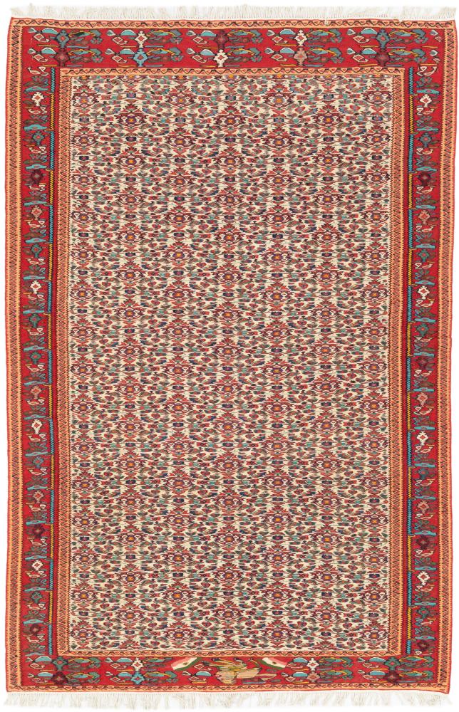 Tapete persa Kilim Fars Senneh 205x139 205x139, Tapete persa Atado à mão