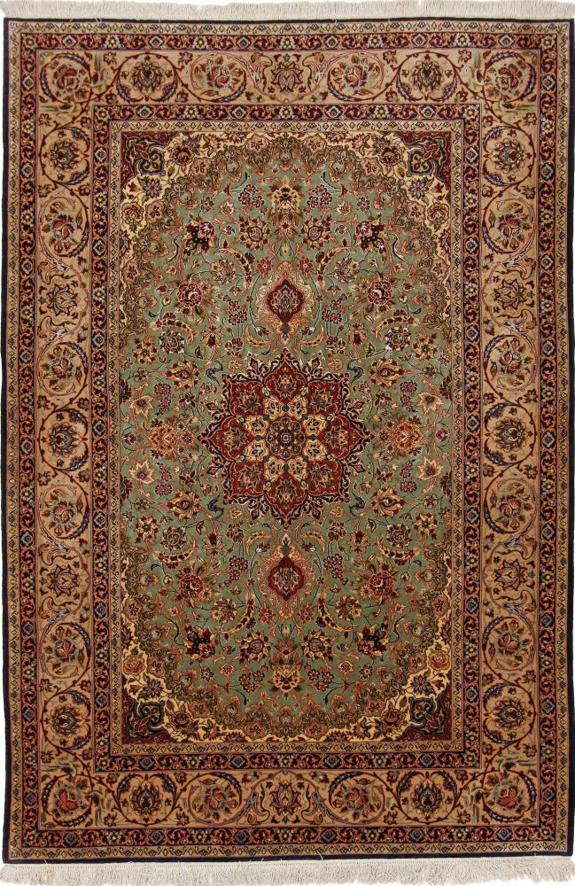 Tapete persa Isfahan Fio de Seda 227x153 227x153, Tapete persa Atado à mão