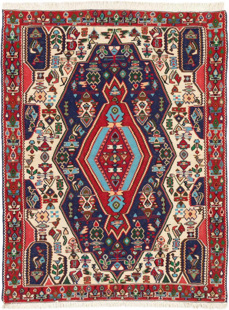 Tapete persa Kilim Fars Senneh 155x119 155x119, Tapete persa Atado à mão