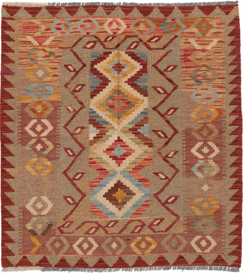 Tapete afegão Kilim Afegão 90x84 90x84, Tapete persa Tecido à mão