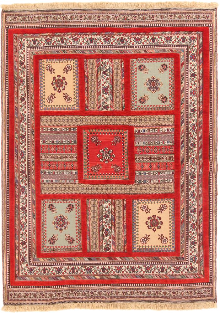 Tapete persa Kilim Soozani Nimbaft 202x147 202x147, Tapete persa Tecido à mão