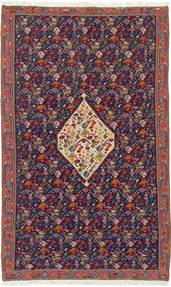 Tapete persa Kilim Fars Senneh 241x146 241x146, Tapete persa Atado à mão