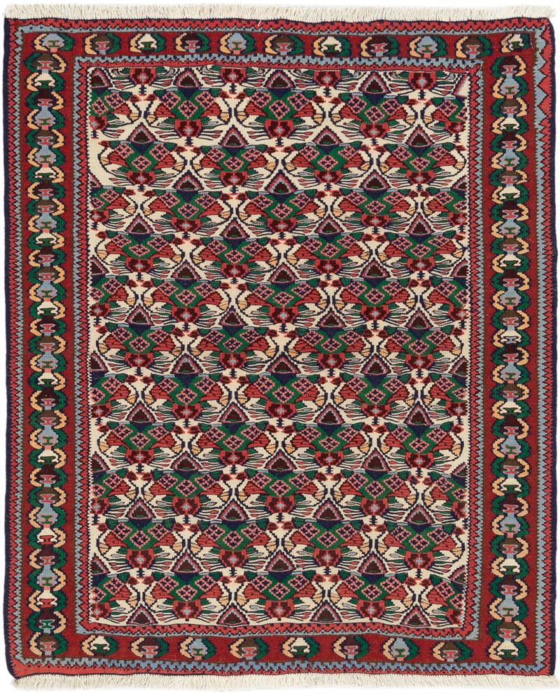 Tapete persa Kilim Fars Senneh 132x109 132x109, Tapete persa Atado à mão