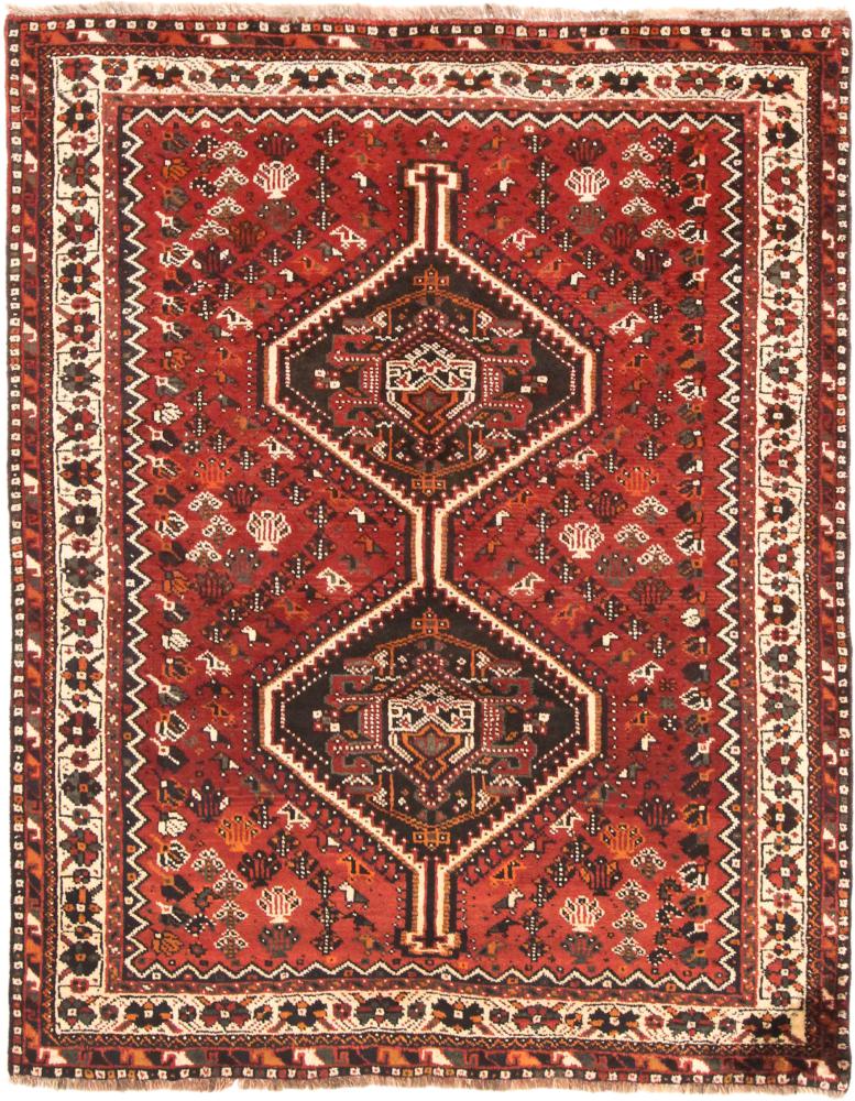 Persisk tæppe Shiraz 196x152 196x152, Persisk tæppe Knyttet i hånden