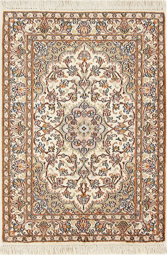 Indischer Teppich Kaschmir Seide 91x65 91x65, Perserteppich Handgeknüpft