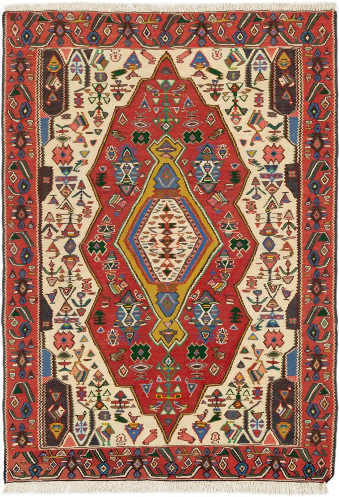 Tapete persa Kilim Fars Senneh 159x113 159x113, Tapete persa Atado à mão