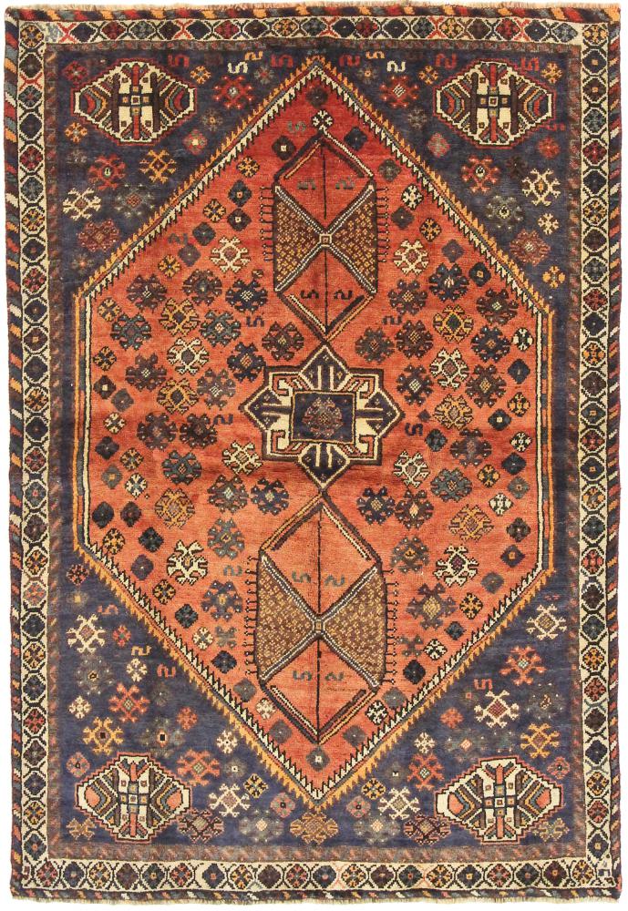 Persisk tæppe Shiraz 210x143 210x143, Persisk tæppe Knyttet i hånden