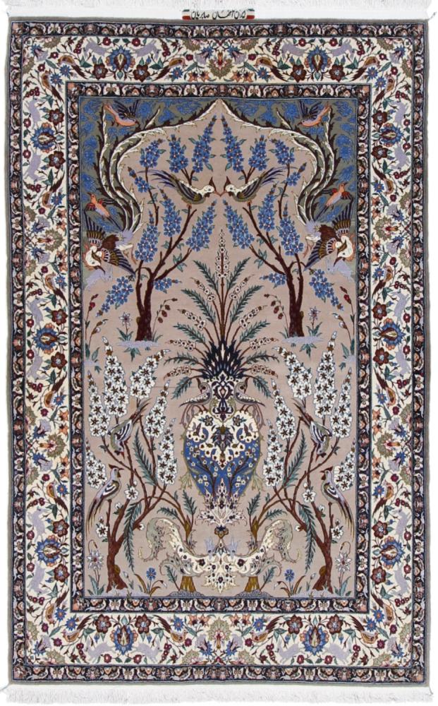 Tapete persa Isfahan Fio de Seda 199x122 199x122, Tapete persa Atado à mão