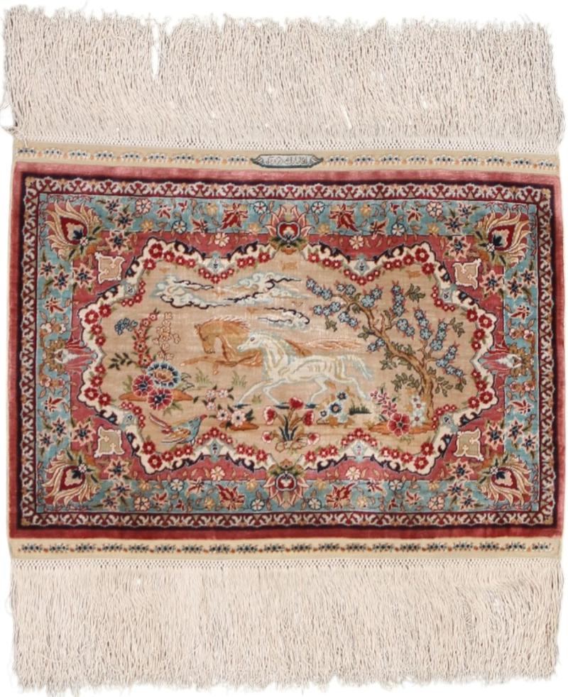  Hereke Zijde 47x35 47x35, Perzisch tapijt Handgeknoopte