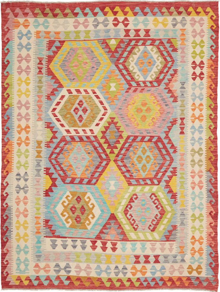 Tapis afghan Kilim Afghan 241x184 241x184, Tapis persan Tissé à la main