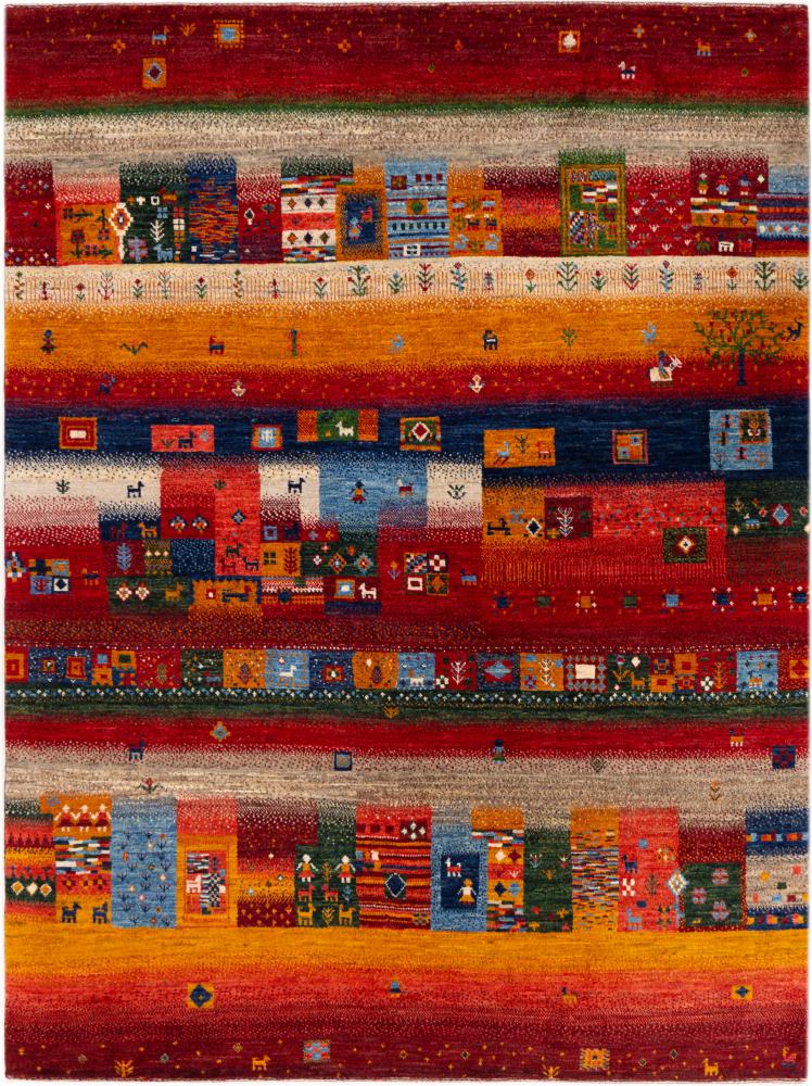 Tapis persan Persan Gabbeh Loribaft Nowbaft 202x152 202x152, Tapis persan Noué à la main