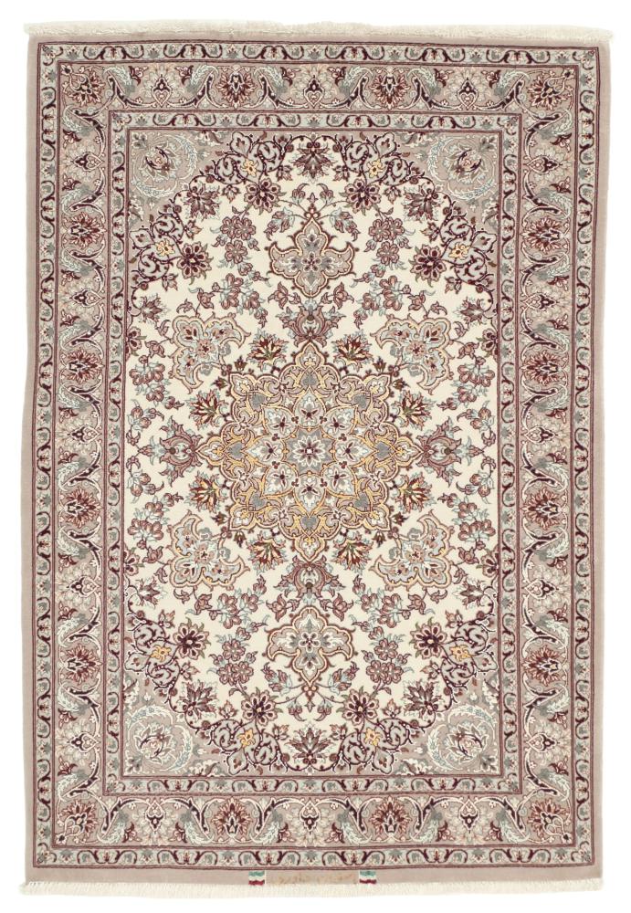 Tappeto persiano Isfahan Ordito in Seta 119x81 119x81, Tappeto persiano Annodato a mano