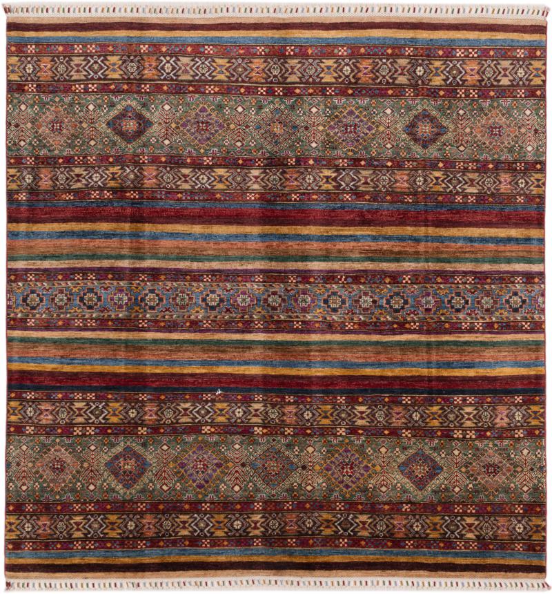 Afghan rug Arijana Shaal 199x191 199x191, Persian Rug Knotted by hand