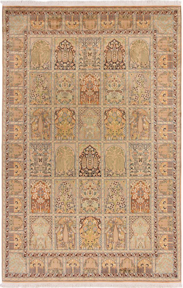 Tapis indien Cachemire Soie 280x178 280x178, Tapis persan Noué à la main