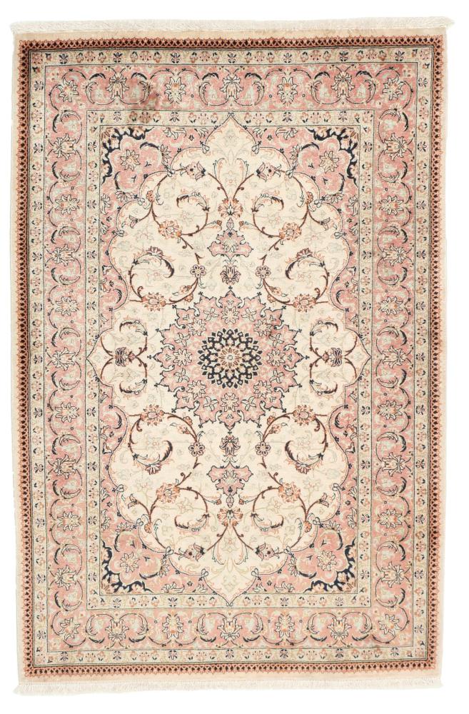 Persian Rug Qum Silk 3'10"x2'7" 3'10"x2'7", Persian Rug Knotted by hand