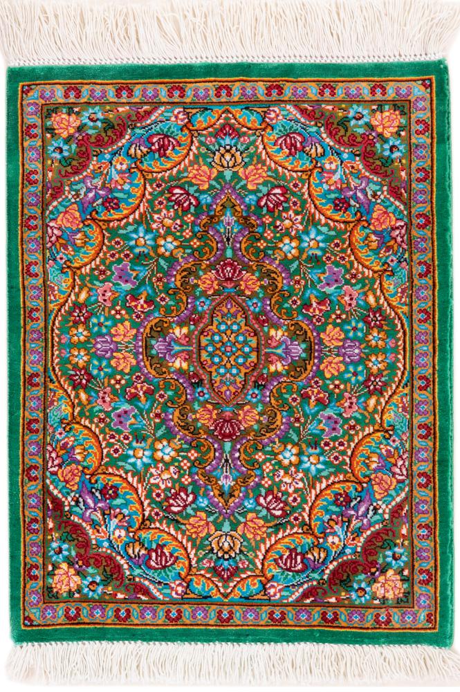Perzsa szőnyeg Ghom Selyem Signed 1'4"x1'0" 1'4"x1'0", Perzsa szőnyeg Kézzel csomózva