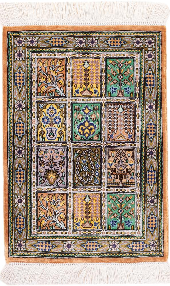 Persian Rug Qum Silk Signed 40x30 40x30, Persian Rug Knotted by hand