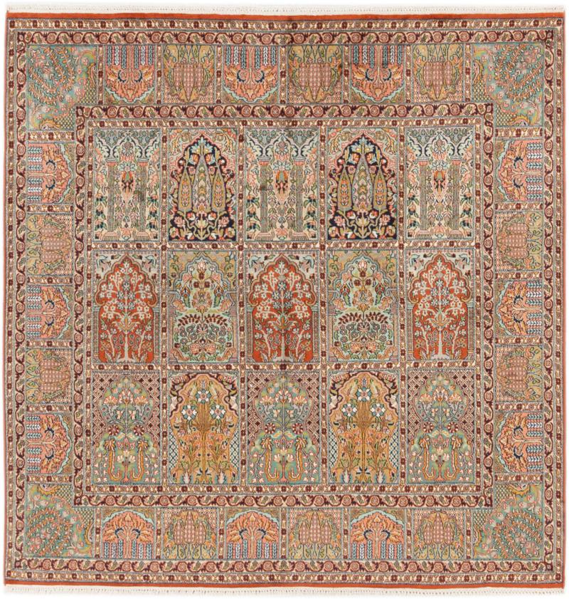Tapete indiano Kashmir Seda 185x183 185x183, Tapete persa Atado à mão