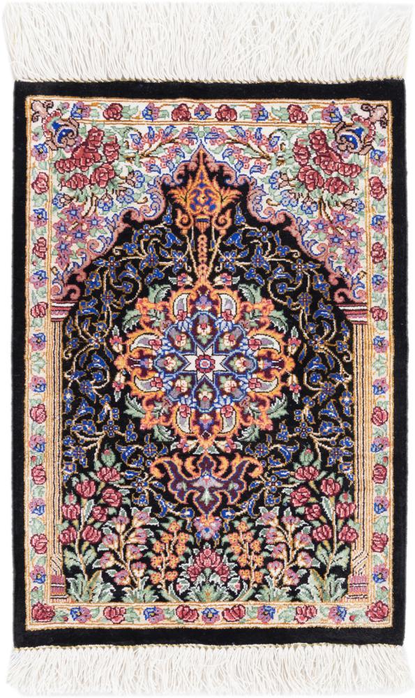 Tappeto persiano Qum di Seta 1'5"x0'11" 1'5"x0'11", Tappeto persiano Annodato a mano
