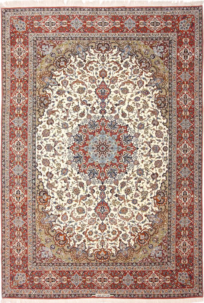 Tapete persa Isfahan Fio de Seda 351x241 351x241, Tapete persa Atado à mão