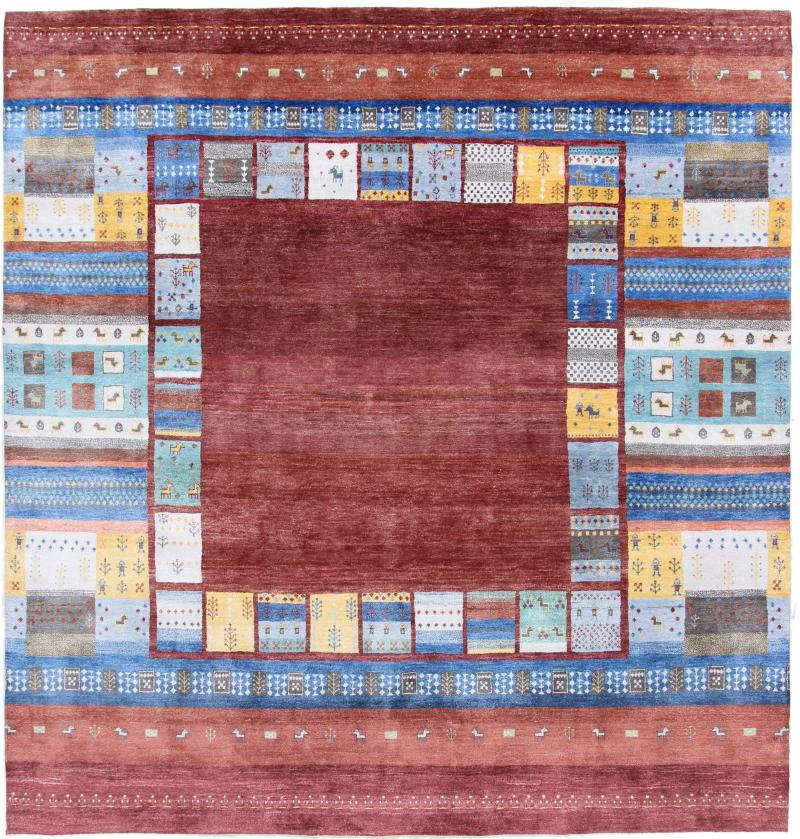 Tapis indien Gabbeh Loribaft 251x255 251x255, Tapis persan Noué à la main
