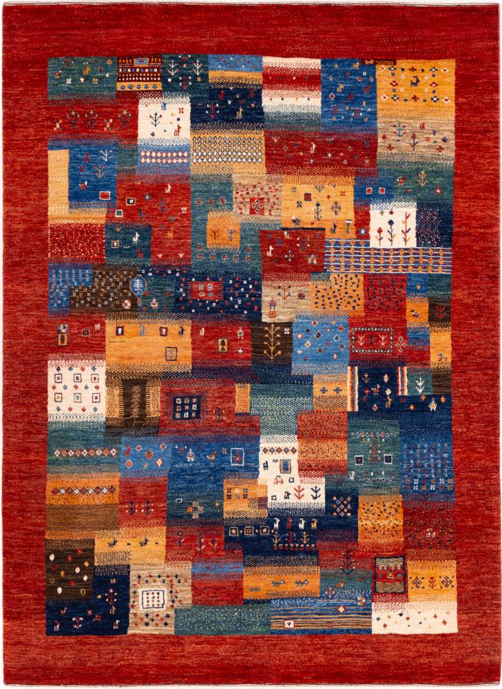 Tapis persan Persan Gabbeh Loribaft Nowbaft 199x148 199x148, Tapis persan Noué à la main