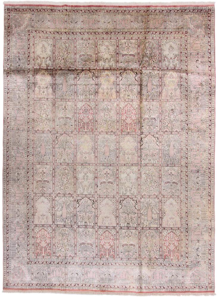 Tappeto indiano Cachemire di Seta 373x273 373x273, Tappeto persiano Annodato a mano