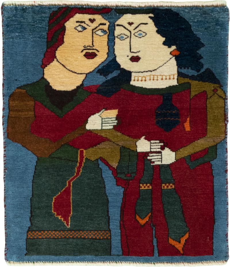Persian Rug Persian Gabbeh Ghashghai 66x61 66x61, Persian Rug Knotted by hand