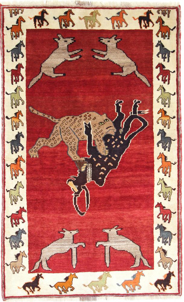 Tapete persa Ghashghai 211x131 211x131, Tapete persa Atado à mão