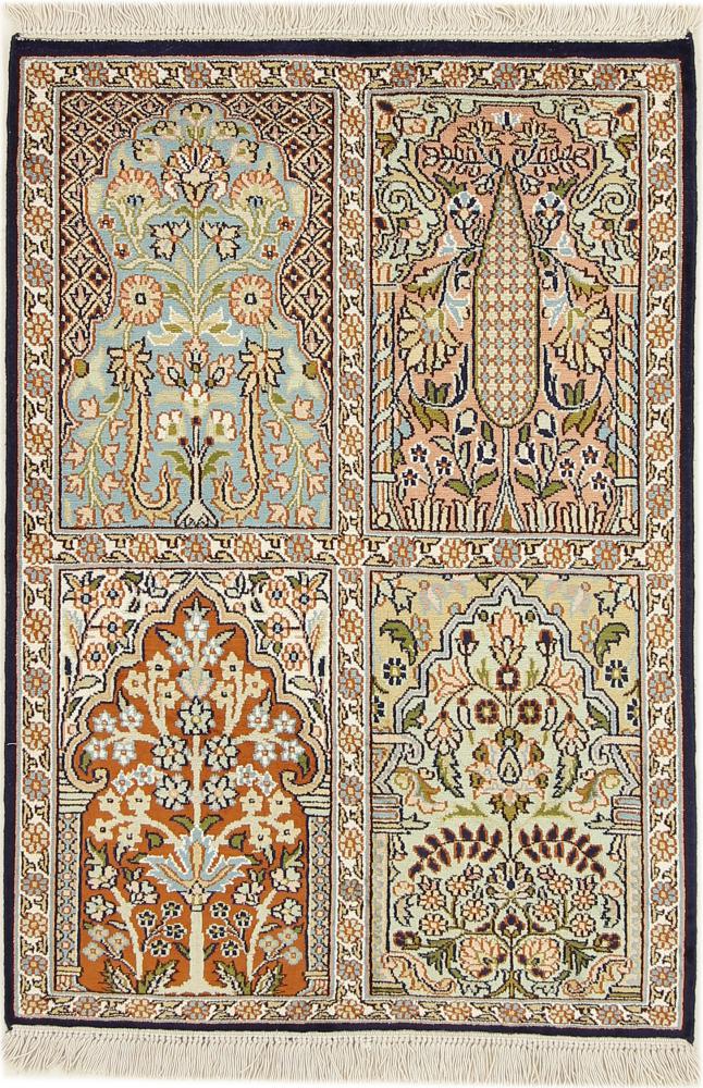 Indisk matta Kashmir Silke 91x63 91x63, Persisk matta Knuten för hand