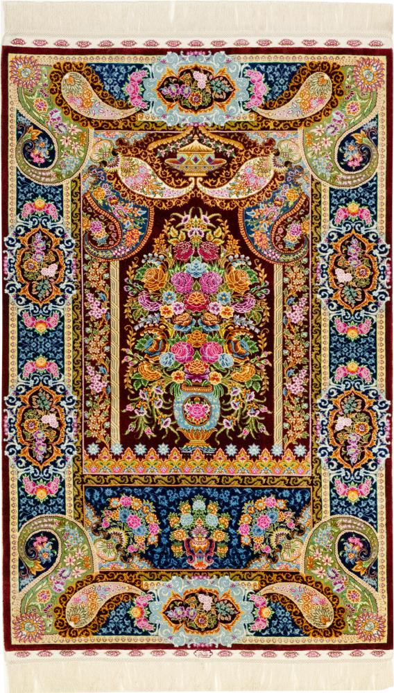 Tapete chinês Hereke Seda 124x82 124x82, Tapete persa Atado à mão