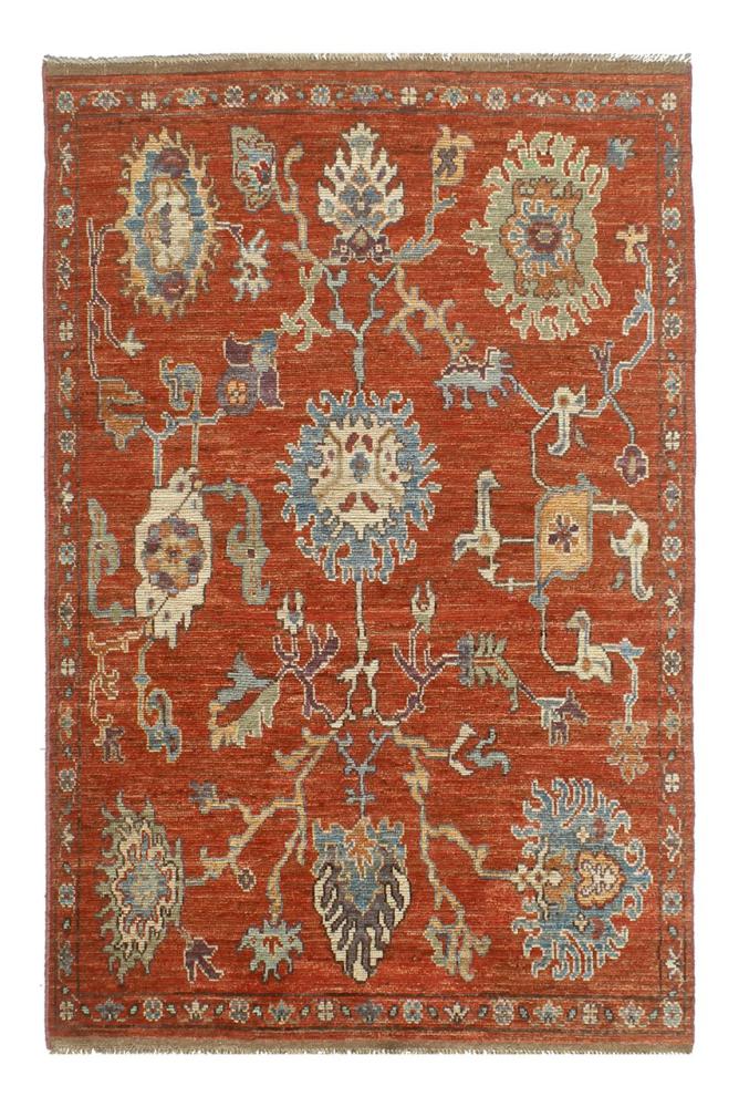 Afghan rug Usak 231x151 231x151, Persian Rug Knotted by hand