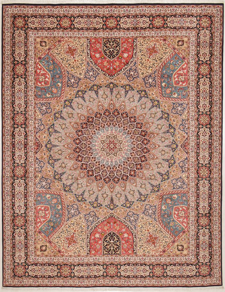 Tapete persa Tabriz 50Raj 13'2"x9'10" 13'2"x9'10", Tapete persa Atado à mão