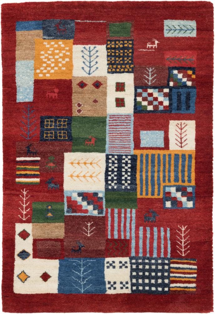 Indo rug Gabbeh Loribaft 3'1"x2'0" 3'1"x2'0", Persian Rug Knotted by hand
