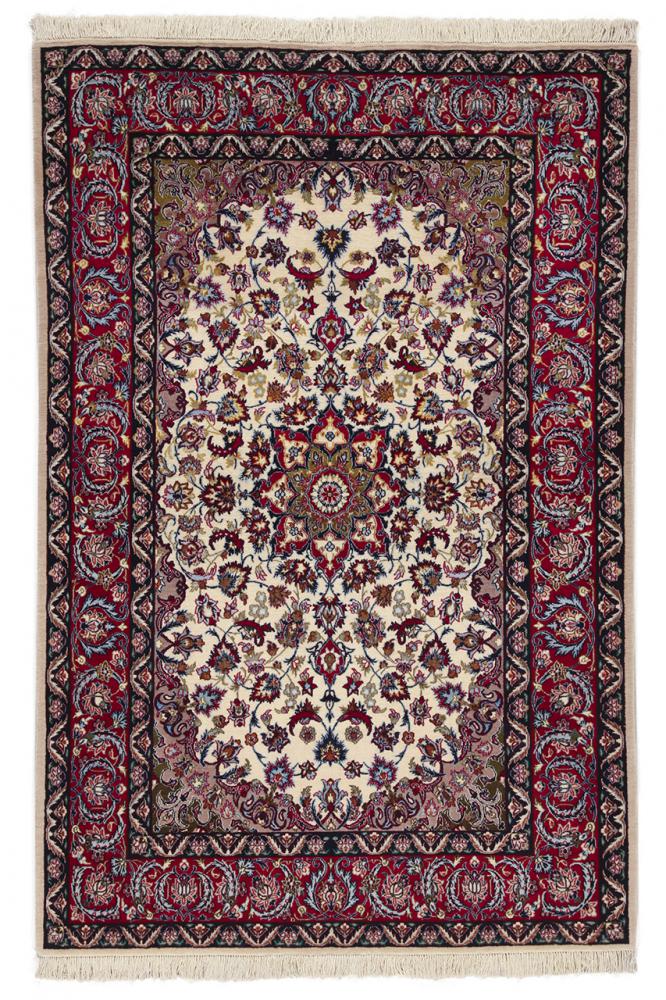 Tapete persa Isfahan Sherkat Fio de Seda 5'5"x3'8" 5'5"x3'8", Tapete persa Atado à mão