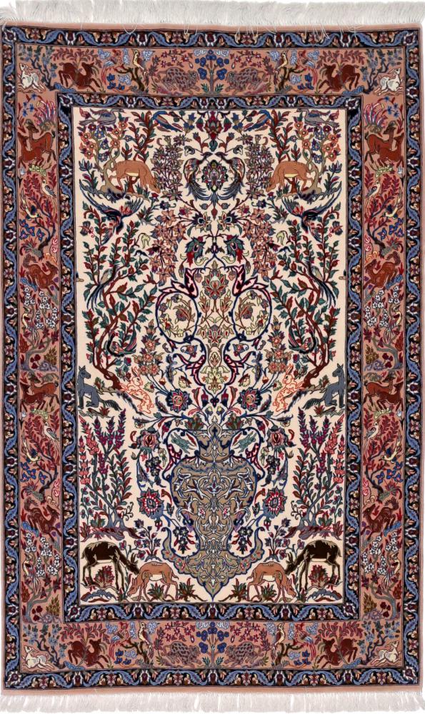 Tapete persa Isfahan Fio de Seda 175x109 175x109, Tapete persa Atado à mão