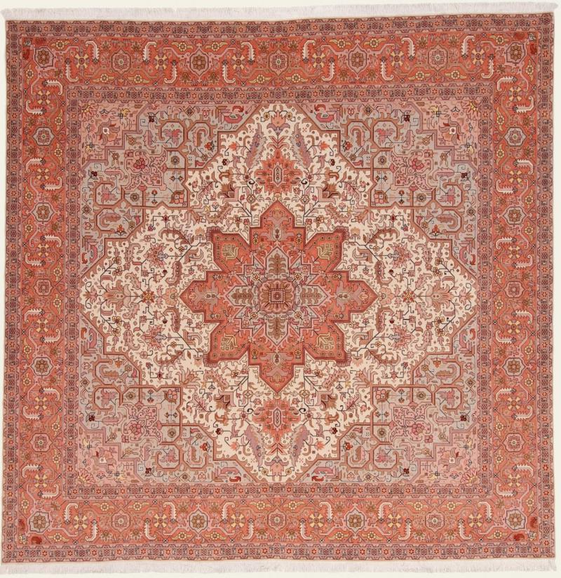 Tapete persa Tabriz 50Raj 8'3"x8'1" 8'3"x8'1", Tapete persa Atado à mão