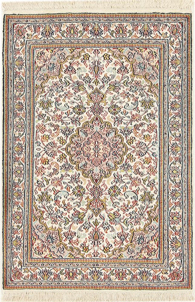 Indischer Teppich Kaschmir Seide 95x66 95x66, Perserteppich Handgeknüpft